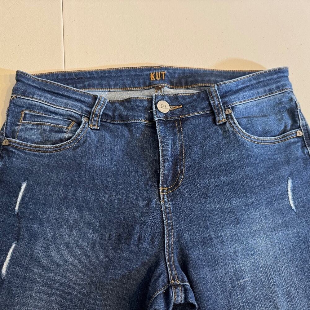 Kut From the Kloth jeans med wash lightly distressed skinny stretch denim Sz 8 - Picture 4 of 10